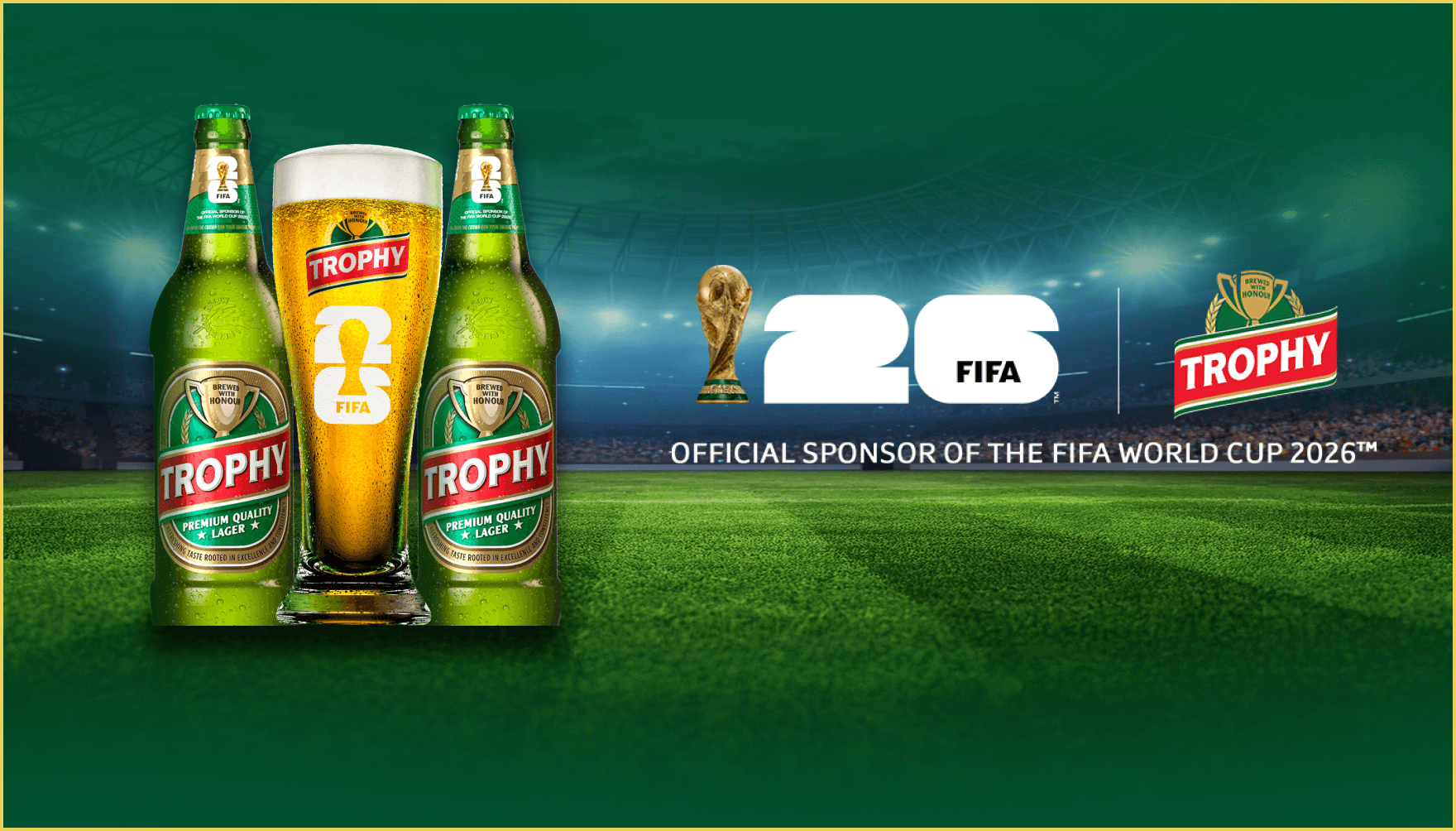 Trophy Premium Quality Lager — Official sponsor of the FIFA World Cup 2026